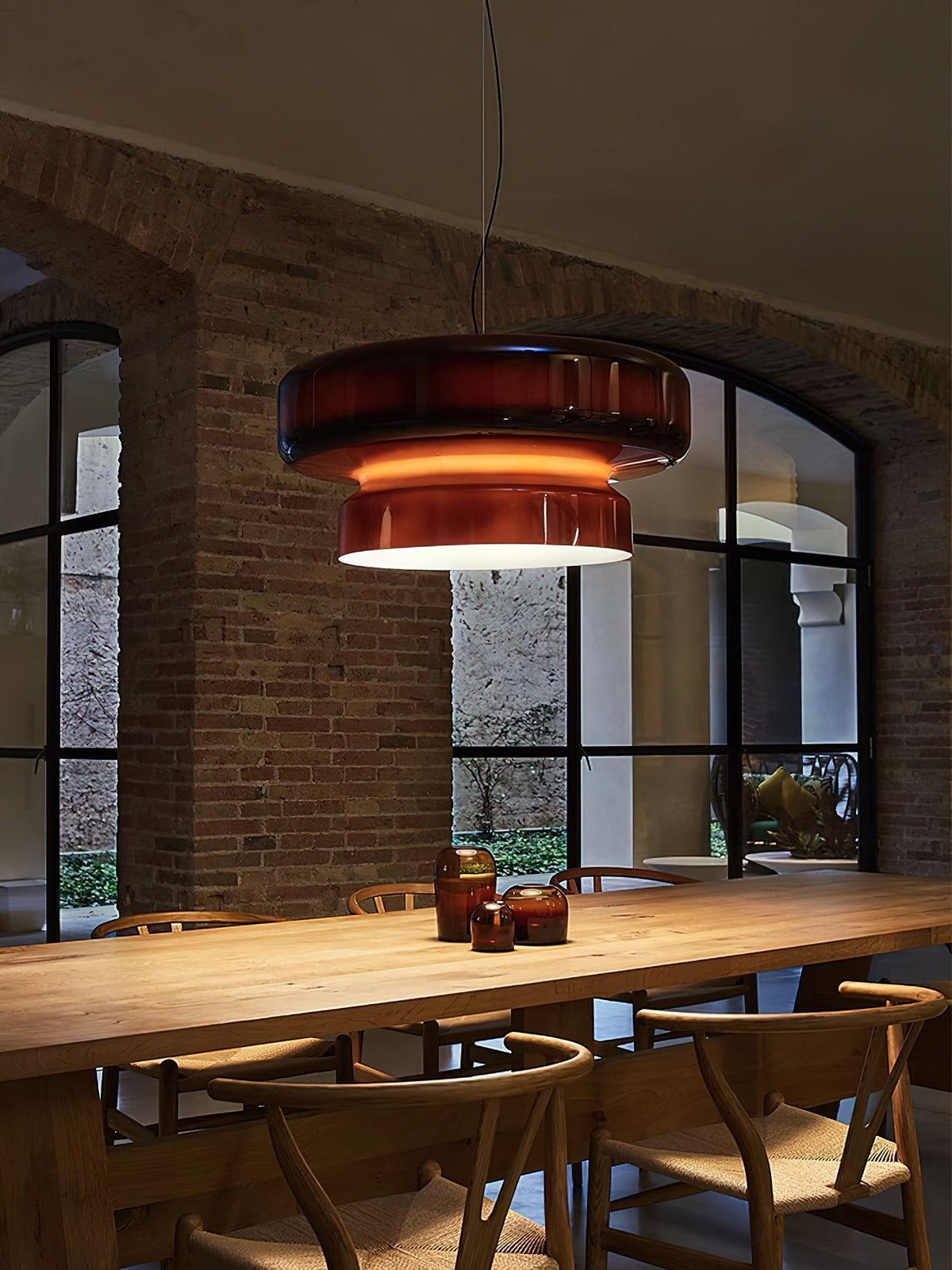 Retro glazen LED hanglamp