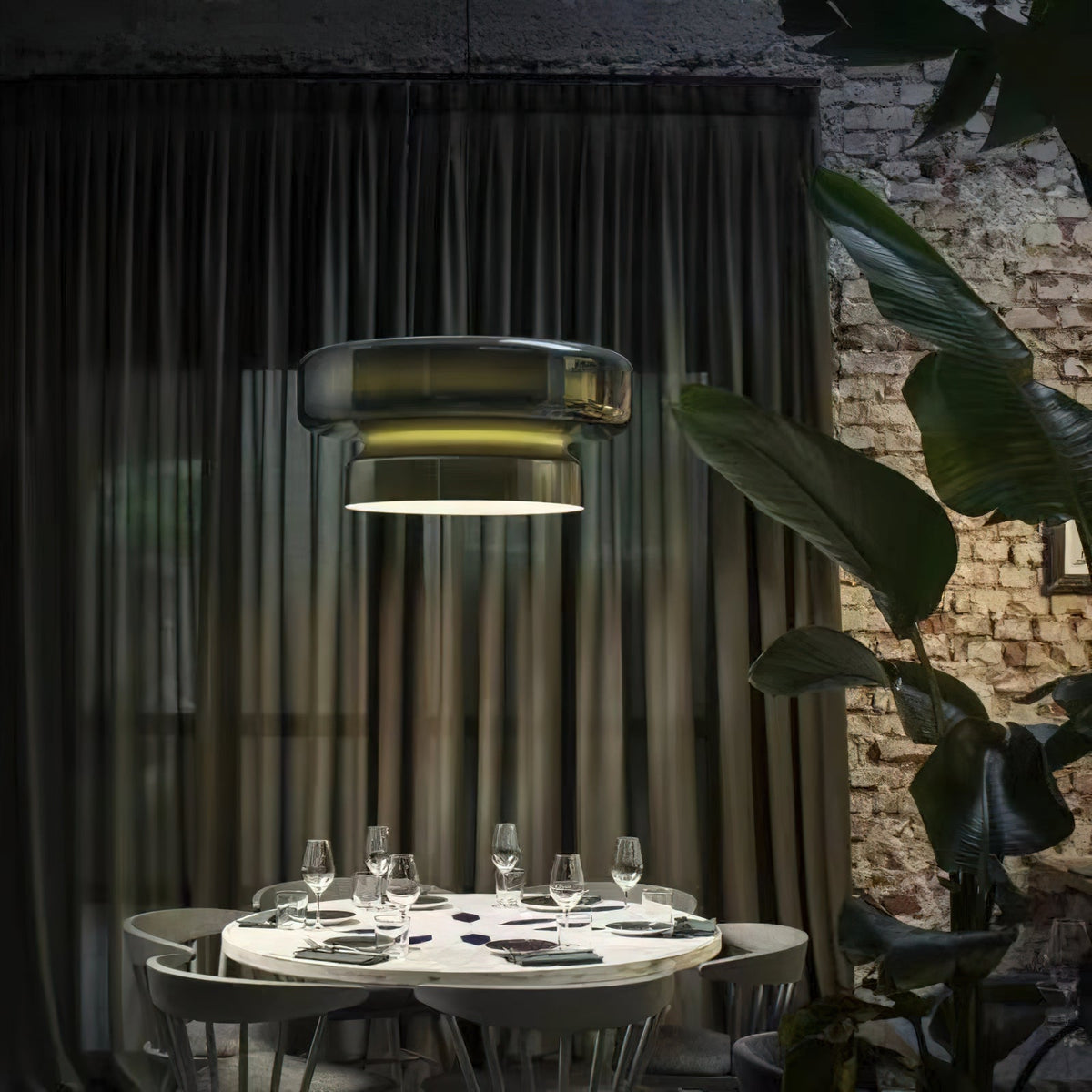 Retro glazen LED hanglamp