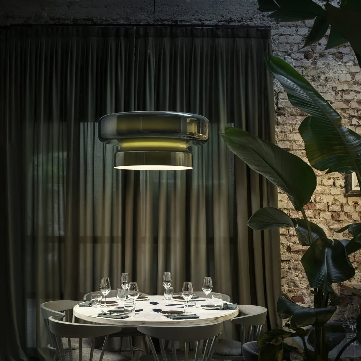 Retro glazen LED hanglamp