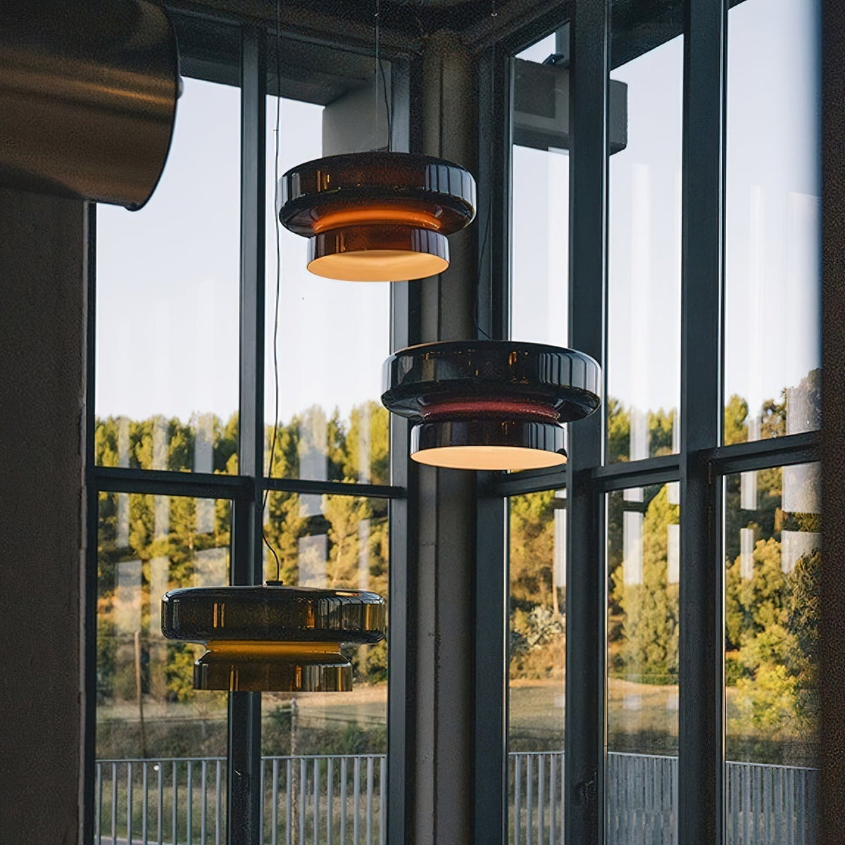 Retro glazen LED hanglamp
