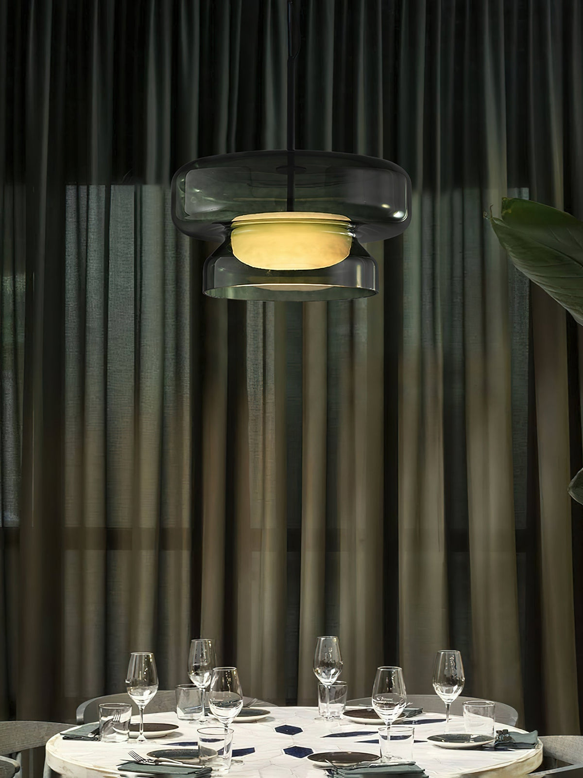 Retro glazen LED hanglamp