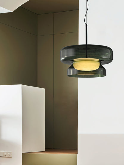 Retro glazen LED hanglamp