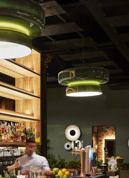 Retro glazen LED hanglamp