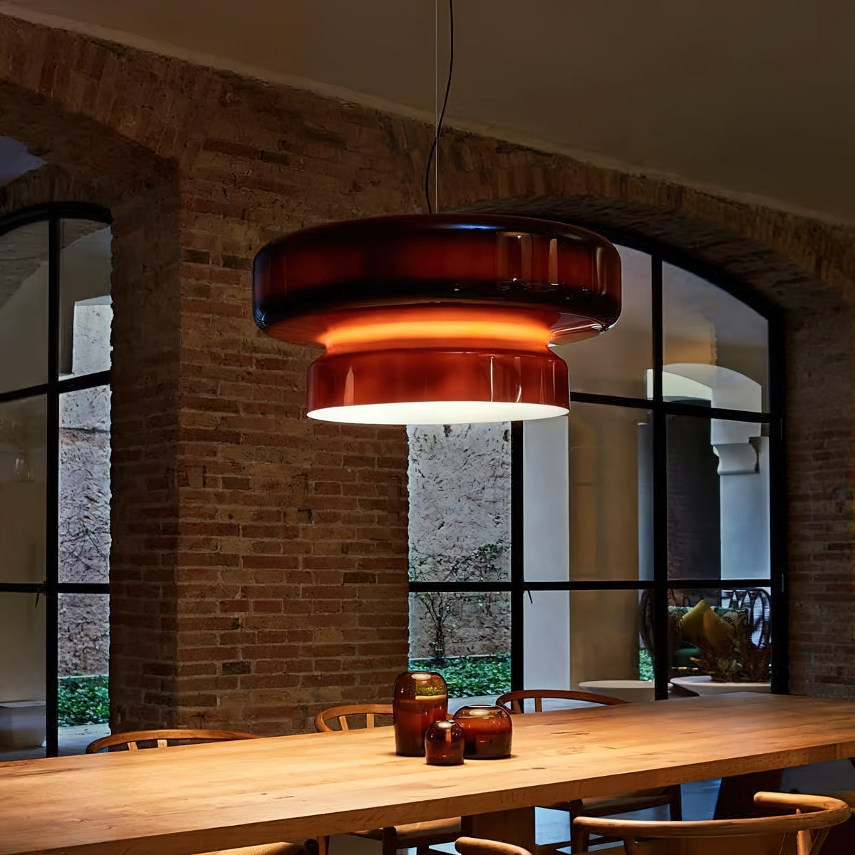 Retro glazen LED hanglamp
