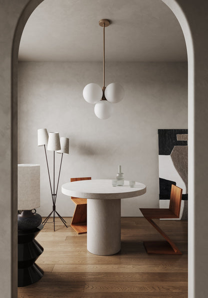 Navando koperen hanglamp met opaalbollen