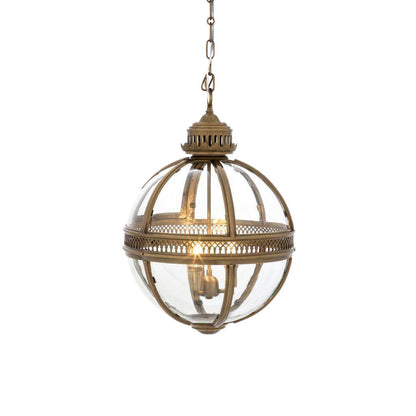 Glazen hanglamp met metalen behuizing