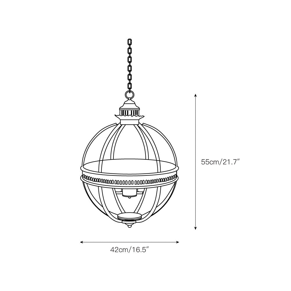 Glazen hanglamp met metalen behuizing