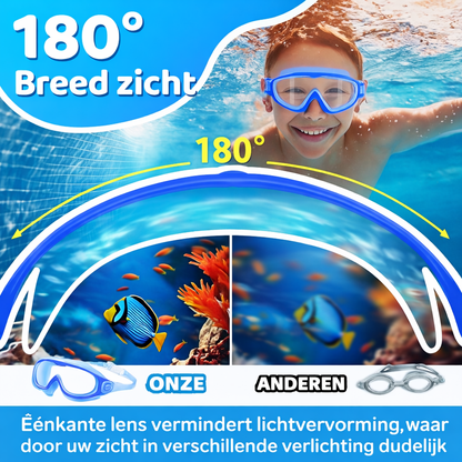 Panoramische kinderzwembril met anticondens lens