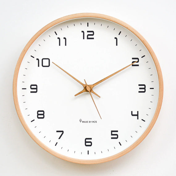 Lumio houten geruisloze quartz wandklok