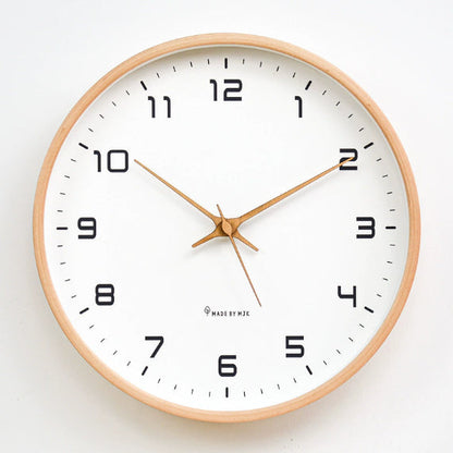 Lumio houten geruisloze quartz wandklok