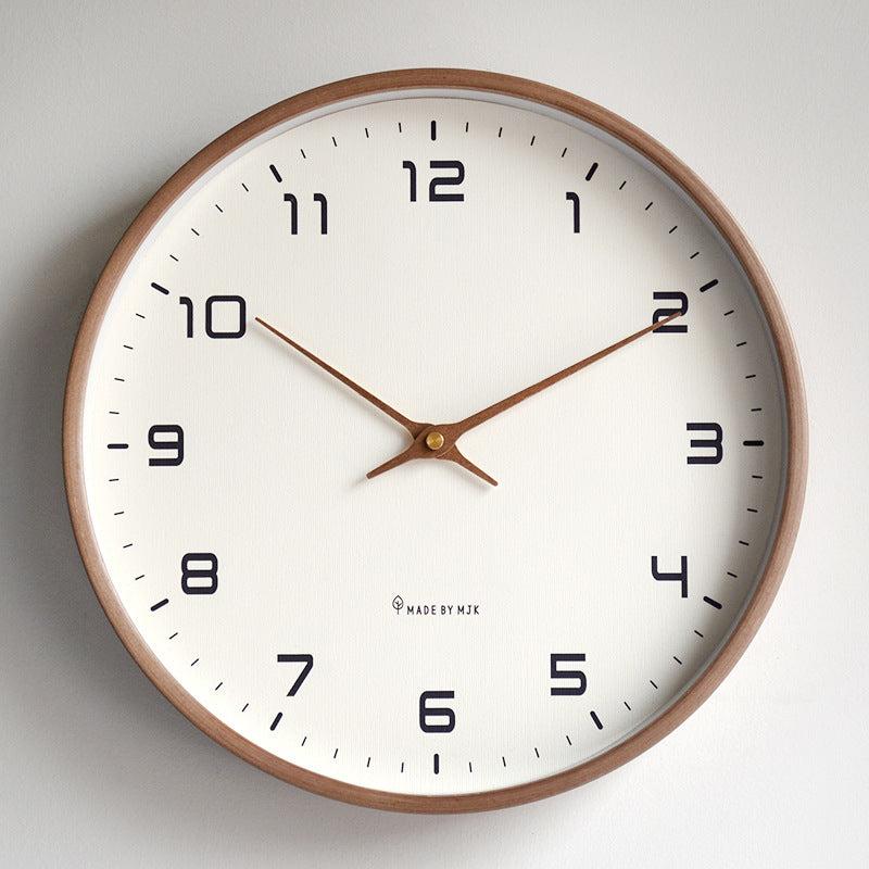 Lumio houten geruisloze quartz wandklok