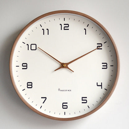 Lumio houten geruisloze quartz wandklok