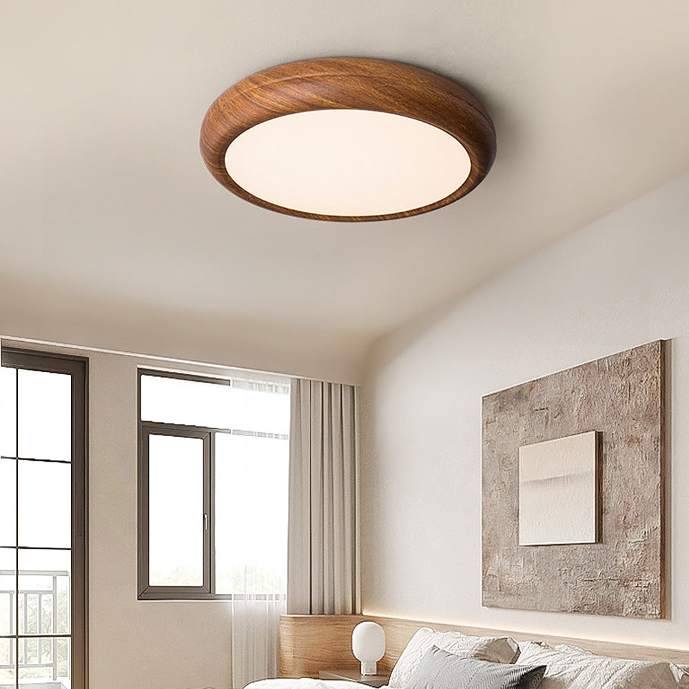 Lumio Scandinavische LED Plafondlamp met Houtaccent