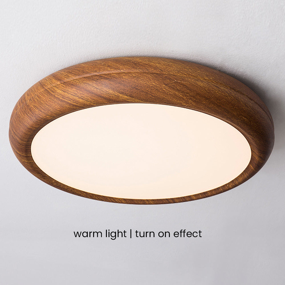 Lumio Scandinavische LED Plafondlamp met Houtaccent
