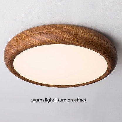 Lumio Scandinavische LED Plafondlamp met Houtaccent