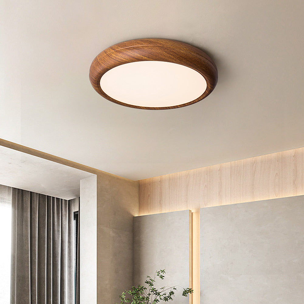 Lumio Scandinavische LED Plafondlamp met Houtaccent