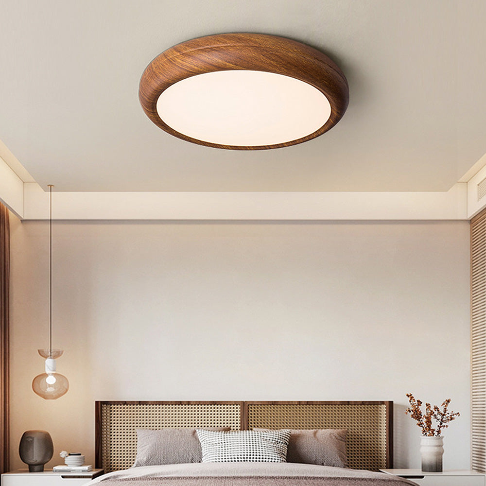 Lumio Scandinavische LED Plafondlamp met Houtaccent