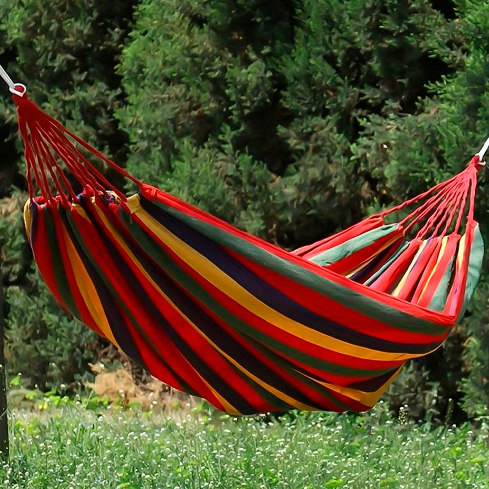 Draagbare canvas camping hangmat