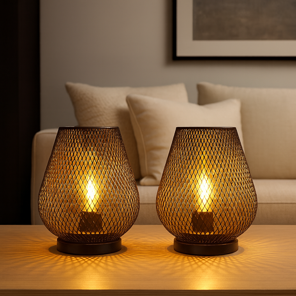 Lumio metalen tafellamp met patroon