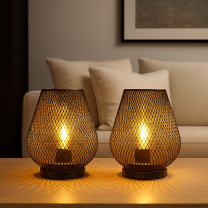 Lumio metalen tafellamp met patroon