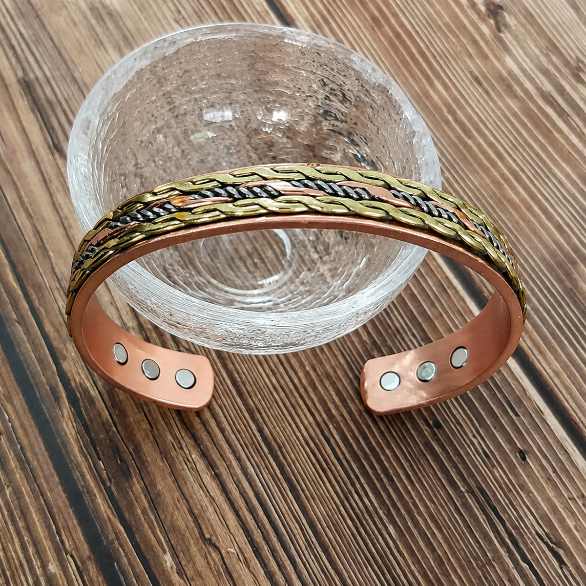 Lichtgroene Gedraaide Koperkleurige Dames Armband