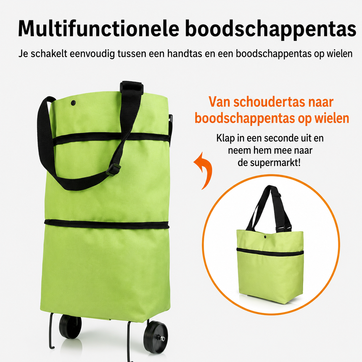 FlexiCart™ opvouwbare boodschappentrolley