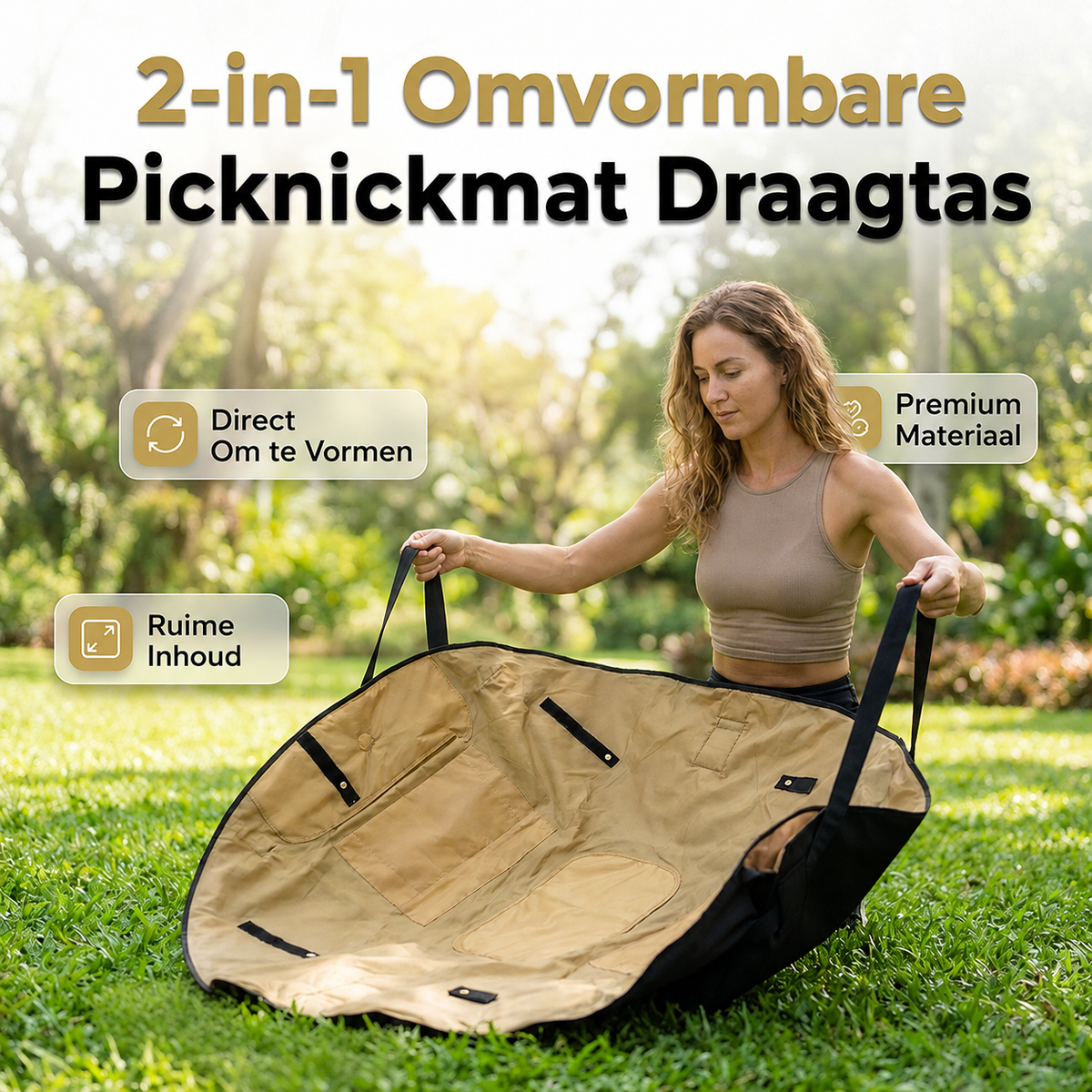 PicnicFlip 2-in-1 Draagtas Picknickdeken