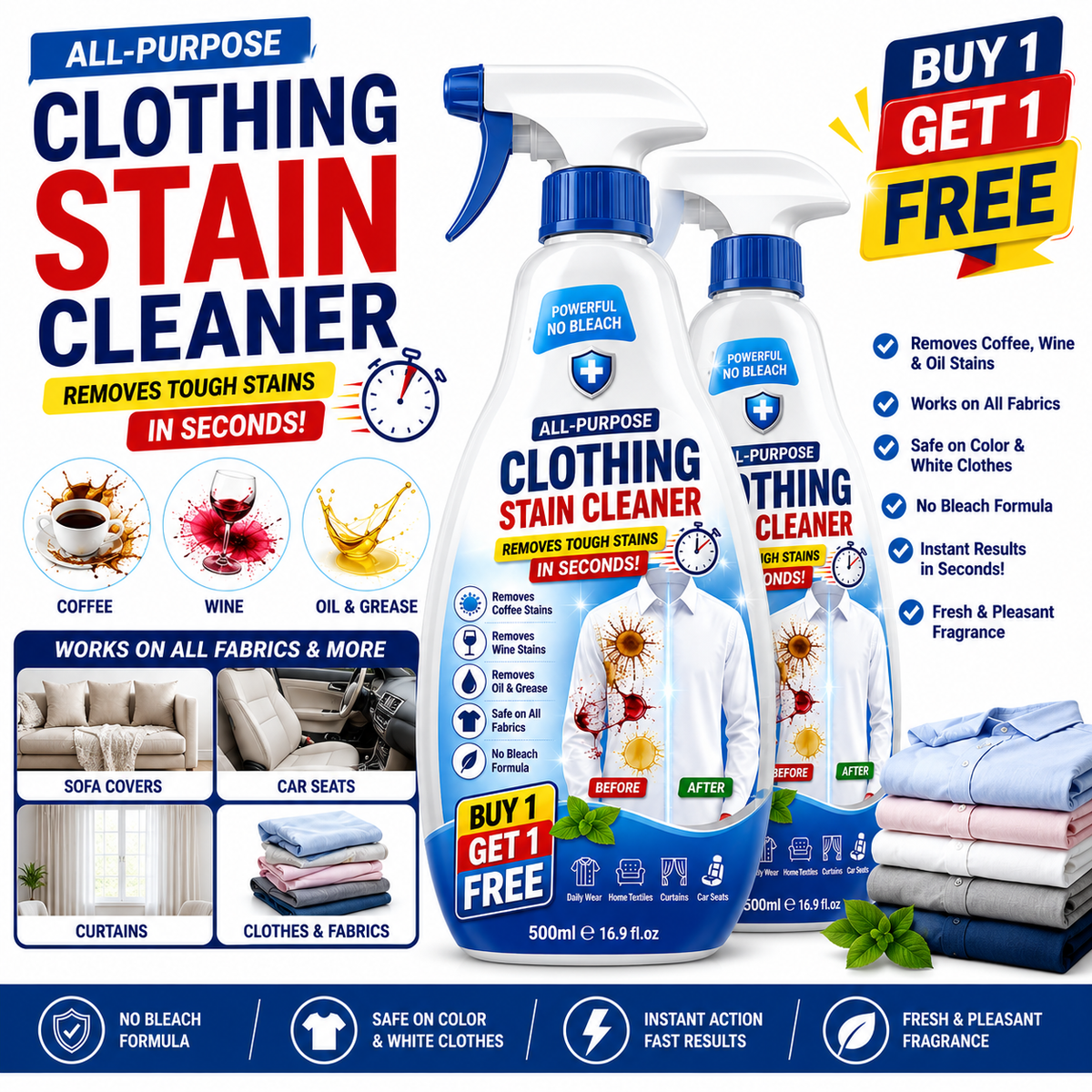 StainClean vlekkenverwijderaar voor textiel