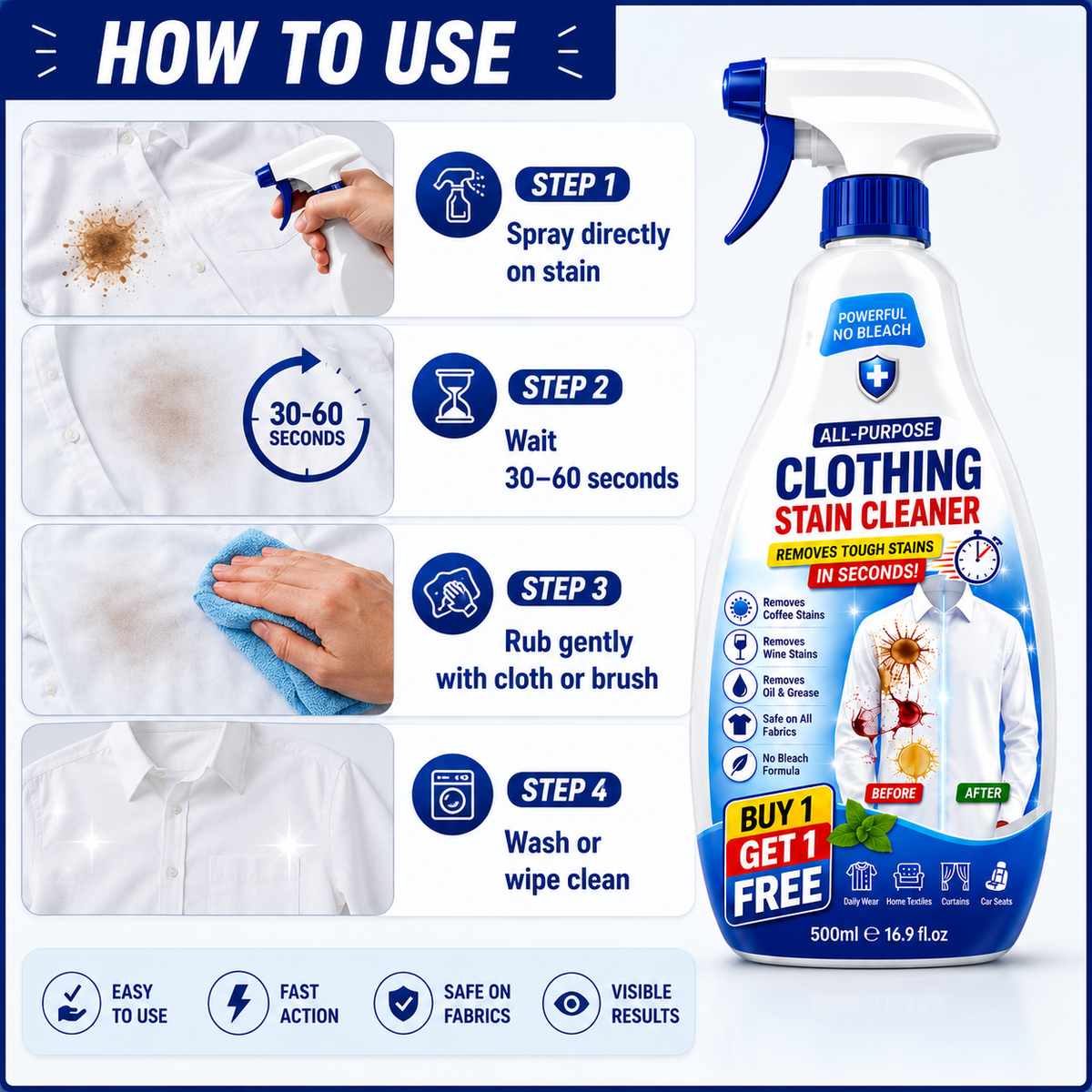 StainClean vlekkenverwijderaar voor textiel