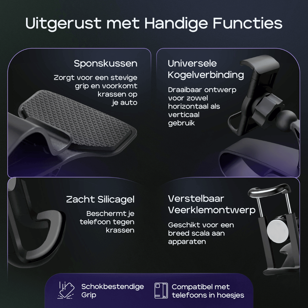 ClipMount multifunctionele telefoonhouder auto