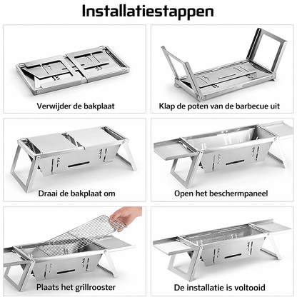 CompactGrill opvouwbare houtskool BBQ