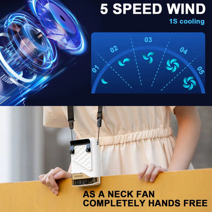 Draagbare ventilator met kledingclip