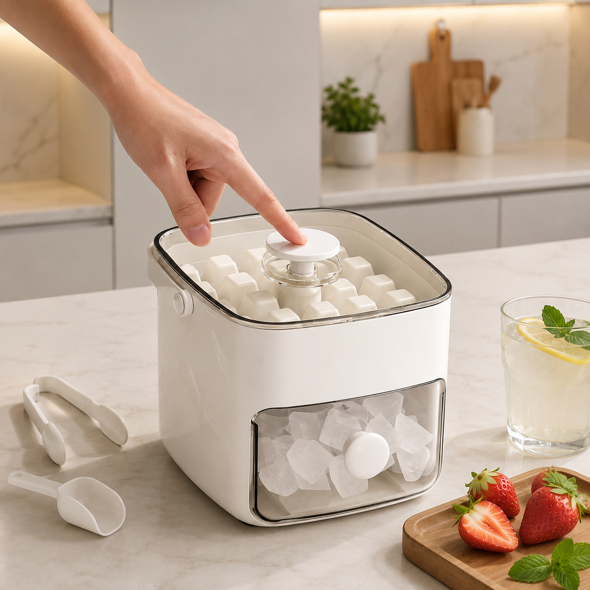 IcePress ijsblokjesmaker met drukknop