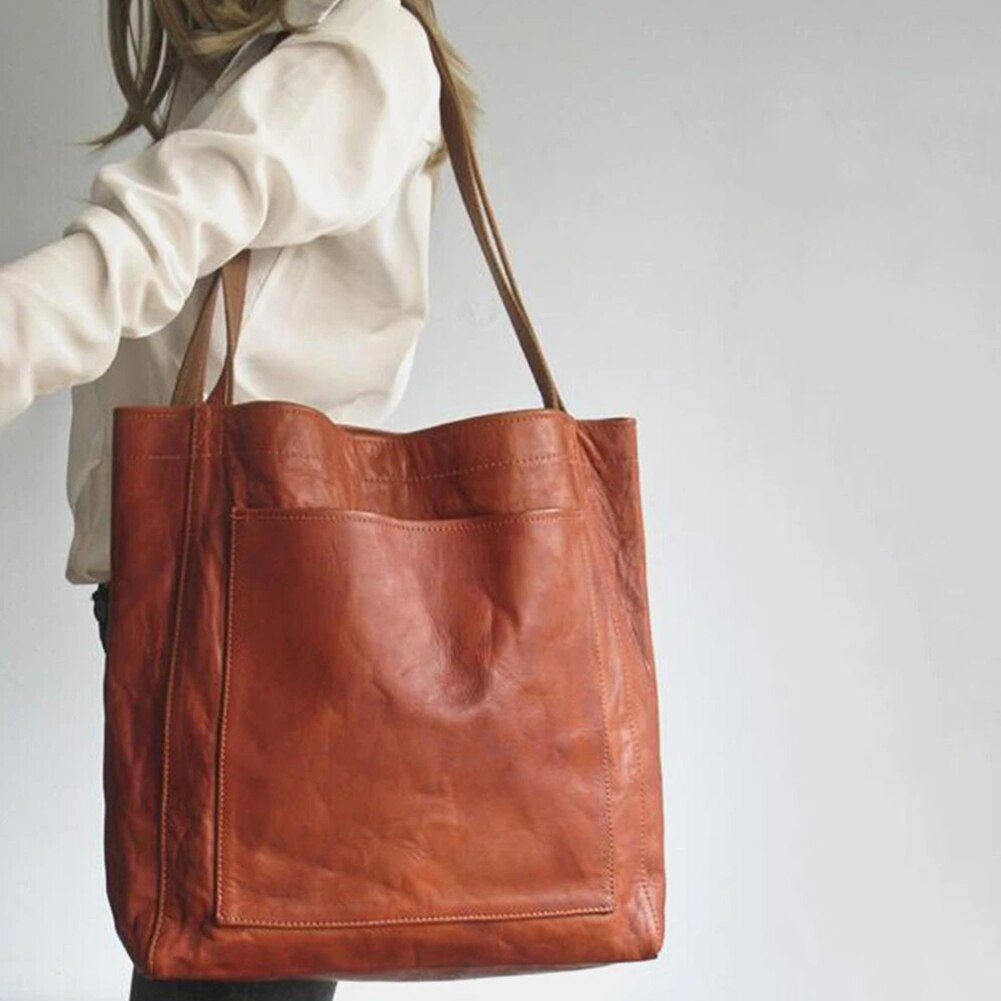 Luxe leren tote dames schoudertas