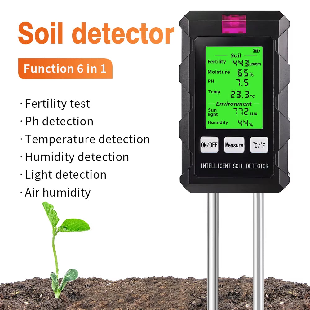 Digitale 6-in-1 bodemtester