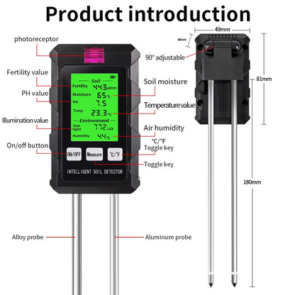 Digitale 6-in-1 bodemtester