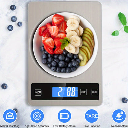 Digitale keukenweegschaal met accu 15 kg