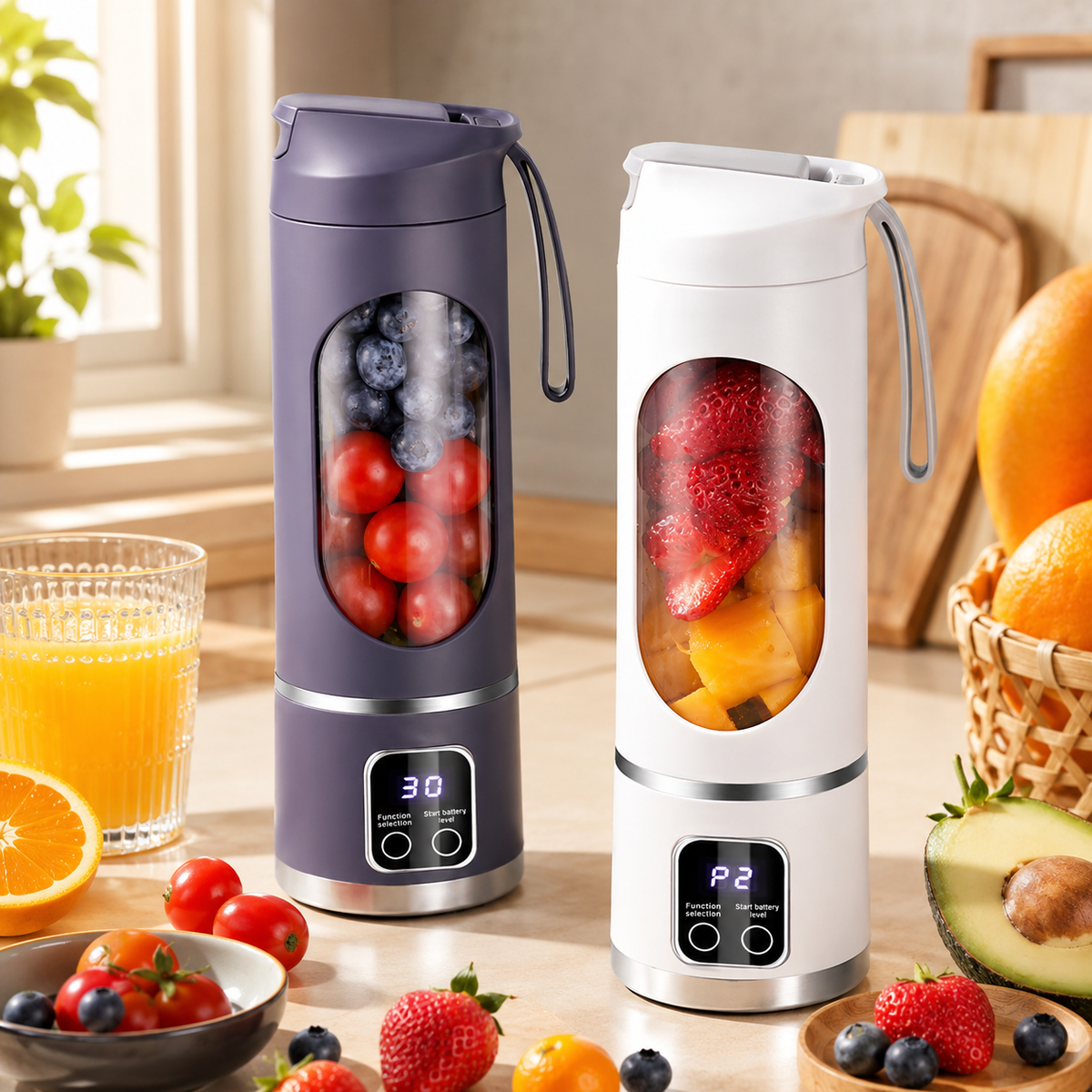 Draagbare blender met digitaal display 450ml