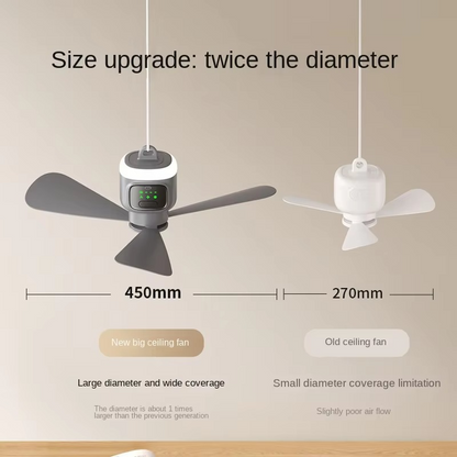 Draadloze Stille Plafondventilator met Accu en Verlichting