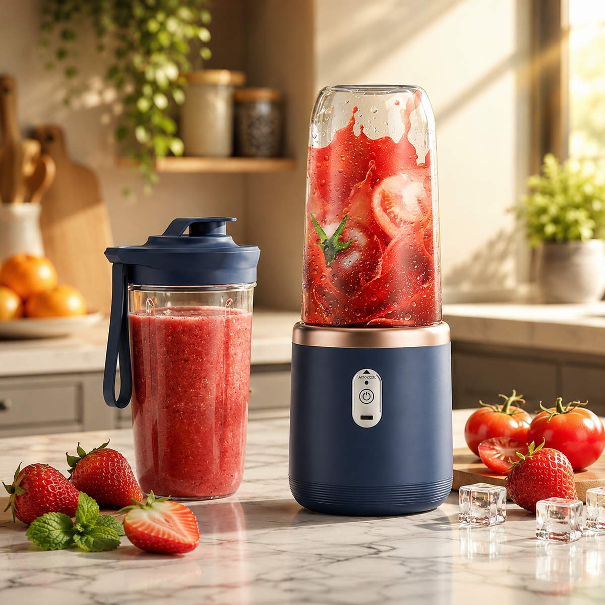 Draagbare Blender met Twee Bekers