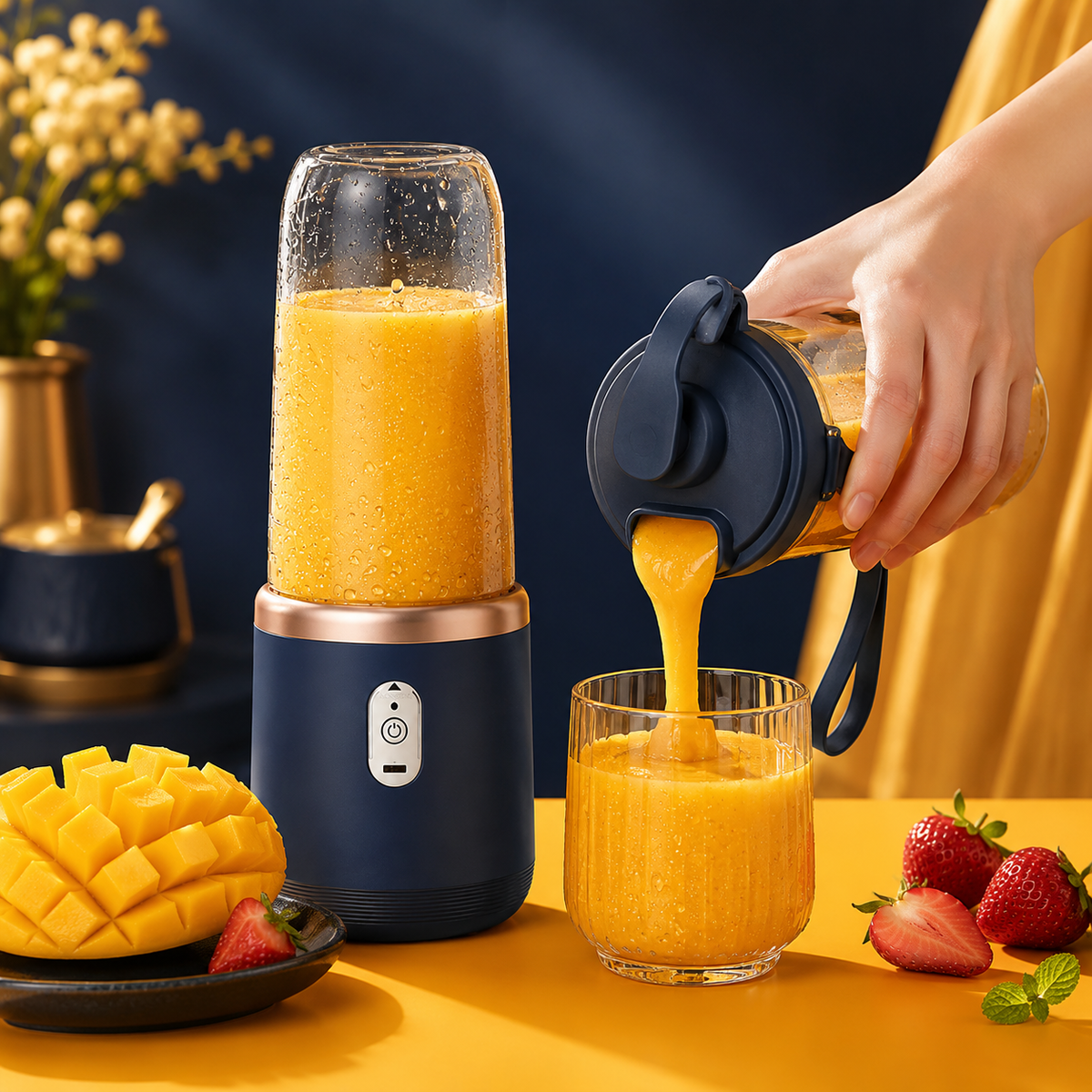 Draagbare Blender met Twee Bekers