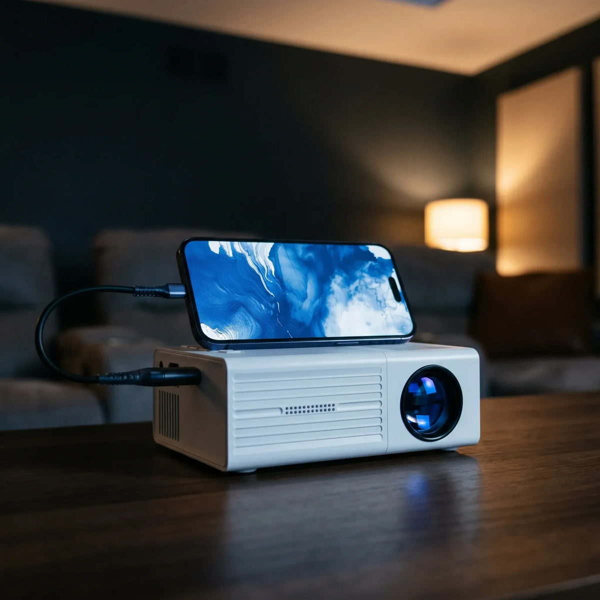Draagbare mini beamer met 3000 lumen