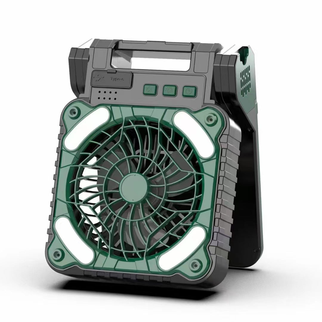 Draagbare campingventilator met zonnepaneel