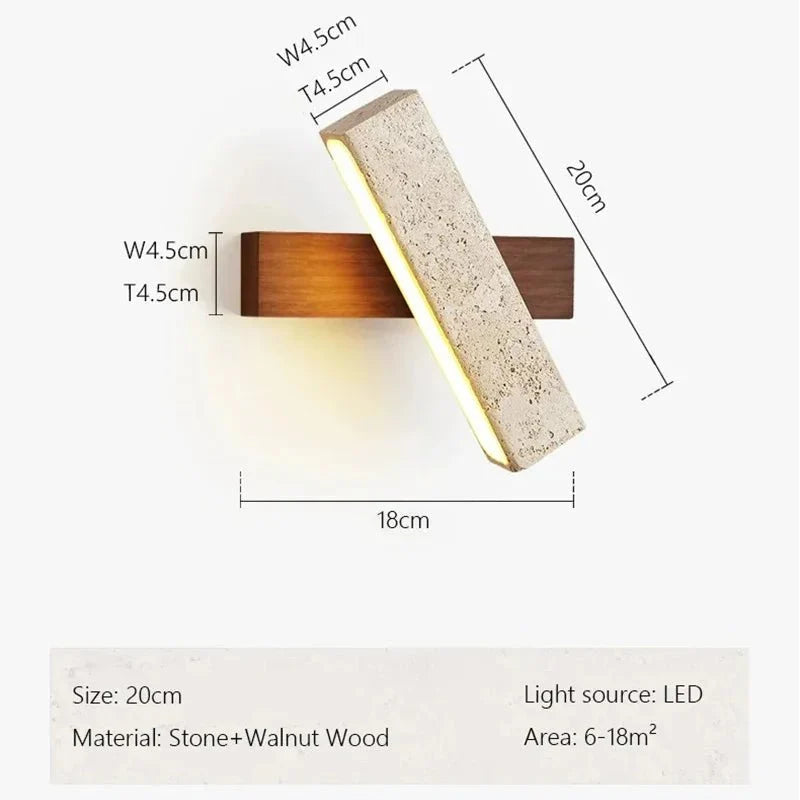 TRAVERTINLIVA draaibare wandlamp