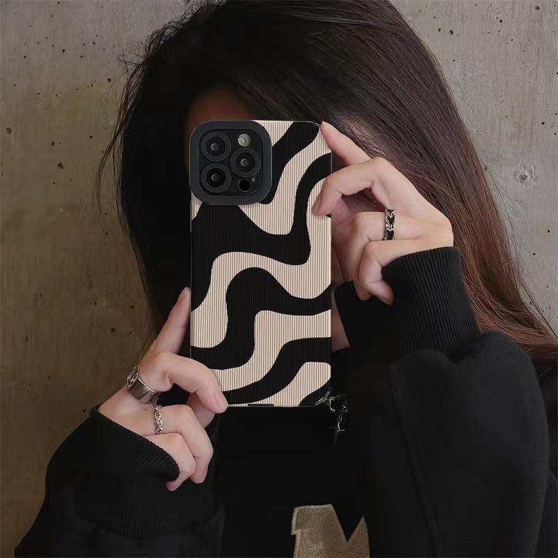 iPhone 17 TPU hoesje zebra patroon beige zwart