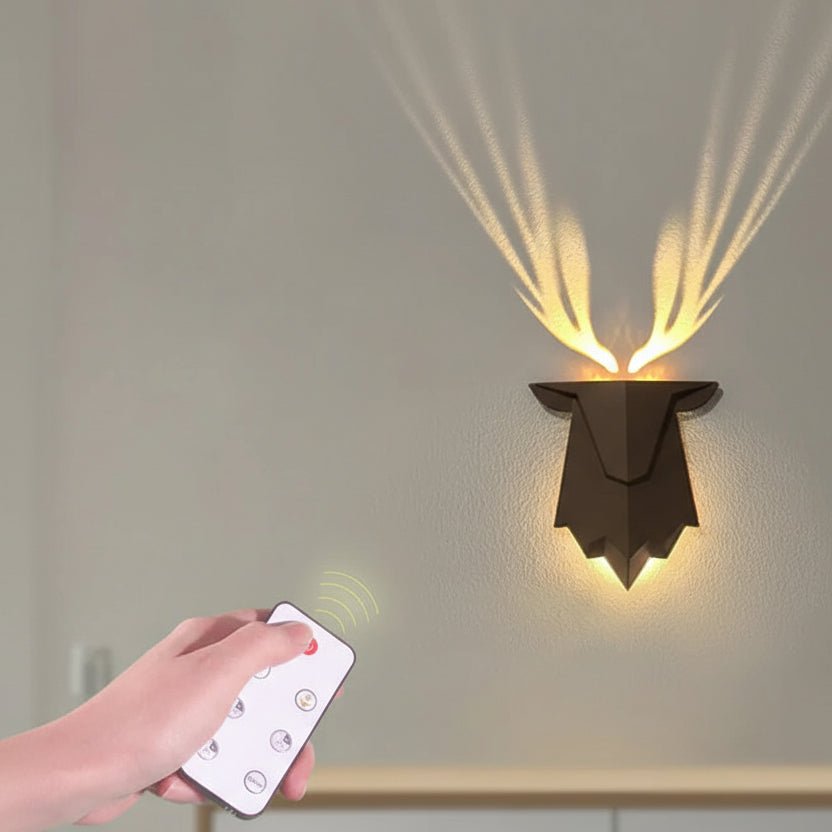 ZENANTLER minimalistische wandlamp met hertenkop