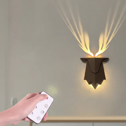 ZENANTLER minimalistische wandlamp met hertenkop