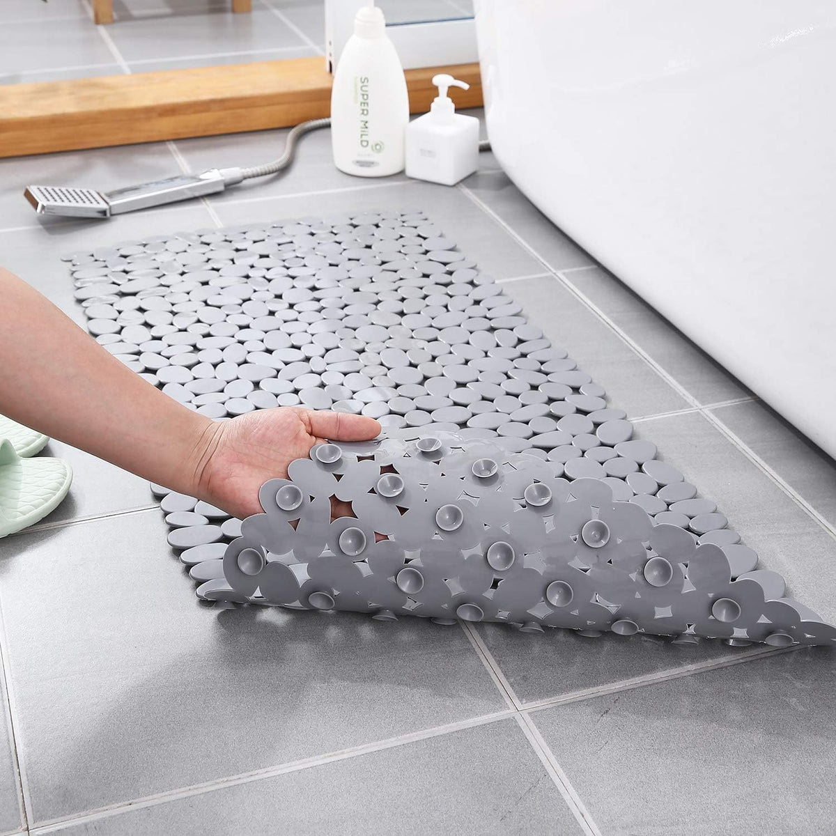 Antislip Badmat Met Kiezelsteenreliëf