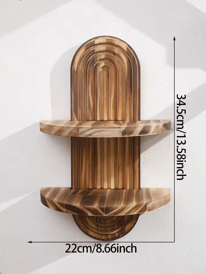 Houten Wandplank Met Geribbelde Boogplaat