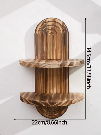 Houten Wandplank Met Geribbelde Boogplaat